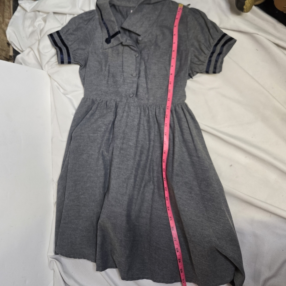 ANK ROUGE Jfashion gray blue sailor style kawaii short sleeve dress M - Picture 12 of 12